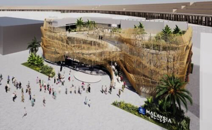 関西万博2025マレーシアパビリオンの外観と来場者の様子