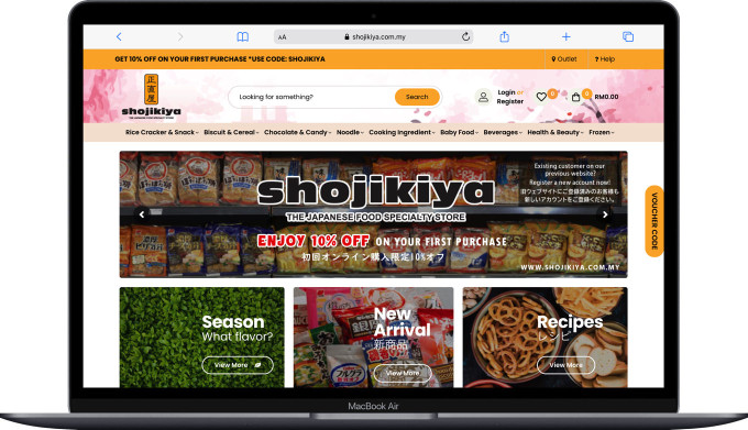 Shojikiya(正直屋)は、マレーシア国内に20店舗以上を展開する日本食材専門店。