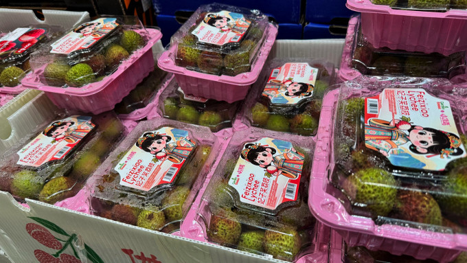 マレーシアの露天やスーパーで販売されているライチのパック詰め商品