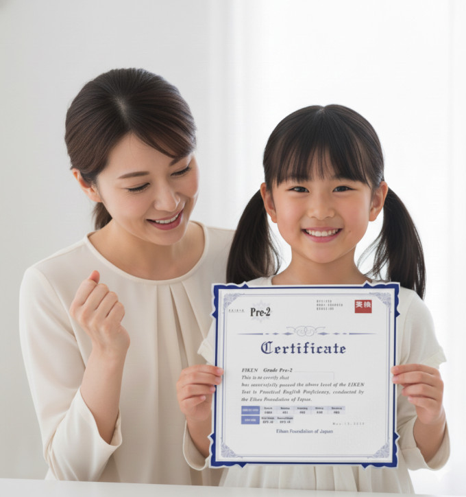 小学生で英検2級に合格した女の子