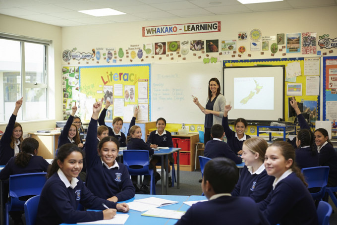 ニュージーランドの中学校の様子