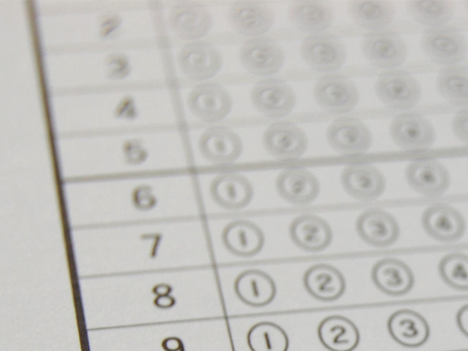 マークシート形式の英検テスト解答用紙