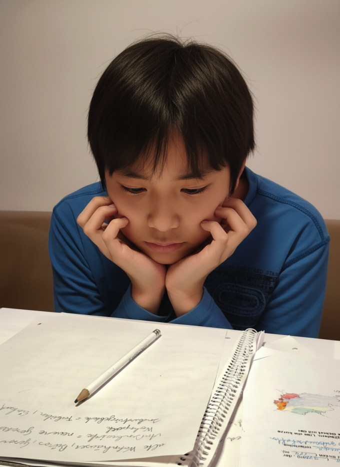 英語ライティングで手が止まってしまう小学生のイメージ｜つまずきポイント解説