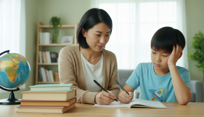 子どもの英語学習を上手にサポートする親の声かけ中のイメージ